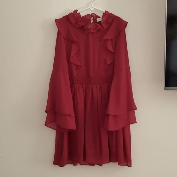 TWINSET red/maroon formal dress. Size 10 (140 cm). - Picture 2 of 8